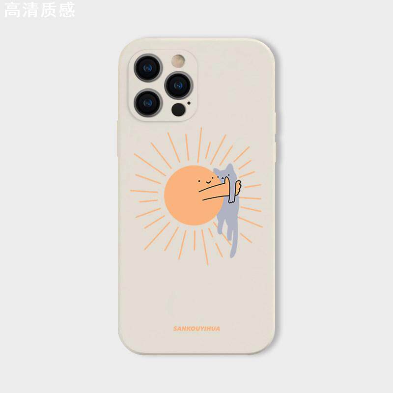 拥抱阳光iPhone14promax手机保护壳13/12mini迷你小众创意11简约ins风xr/xs适用se3/2镜头全包防摔苹果78plus