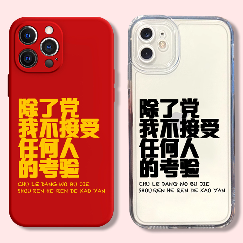 除了党我不接受任何人的考验手机壳华为mate60Pro爱国nova11爱党10主题9系列p50荣耀90适用40文字pura70男200