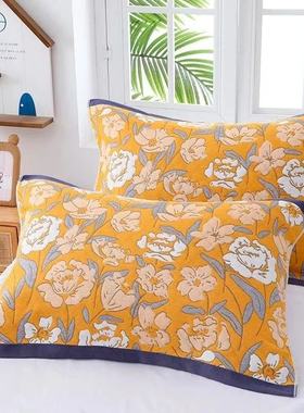 【下单立减50】枕巾加厚纱布棉大号枕巾透气吸汗隔脏不起球情侣