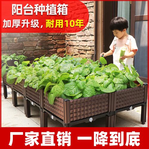 种植箱阳台种菜神器家庭蔬菜塑料种菜盆室内户外楼顶特大清仓花盆