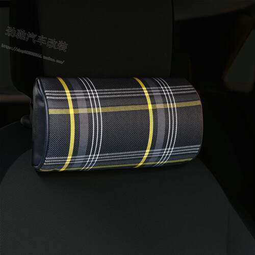 苏格兰纹格子记忆棉汽车枕头颈枕靠枕适配福斯GolfGTI MK5 6 7
