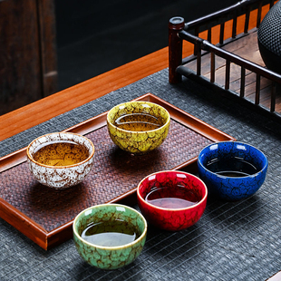 八玛陶窑变陶瓷品茗杯功夫茶具小茶杯茶碗复古单杯茶盏喝茶小杯子