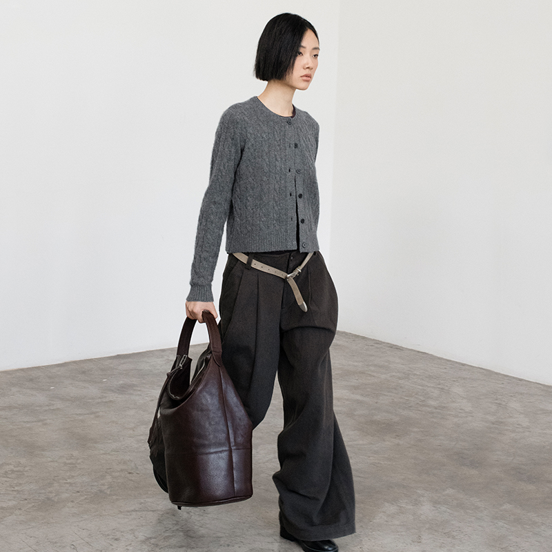 开衫圆领开衫针织衫女