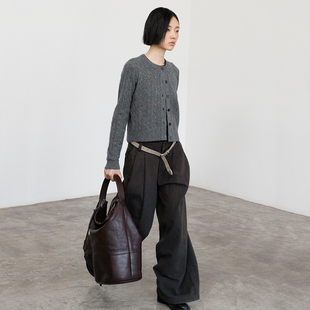 短款 秋季 外套B442 女士2025新款 322WORKHOUSE羊毛混纺针织毛衣开衫