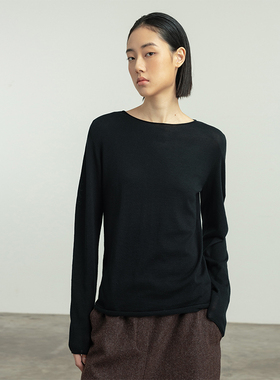 322WORKHOUSE羊毛薄款纯色针织衫女2025新款早秋内搭打底上衣B242