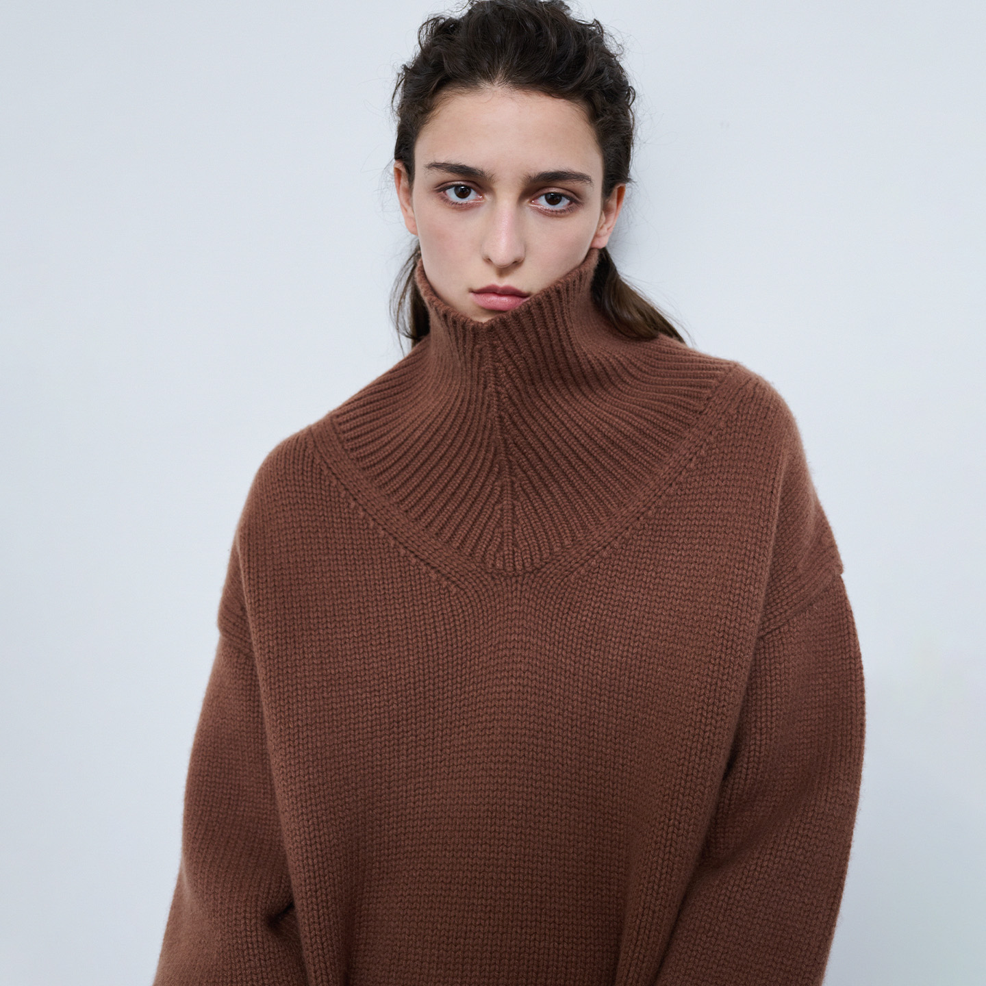 全羊毛高领针织套头衫