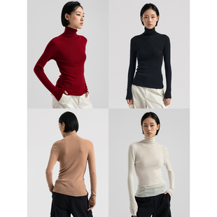 上衣B509 打底修身 322WORKHOUSE一体成型羊毛高领针织衫 女205新款