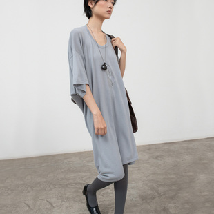 宽松长款 秋季 裙子B766 连衣裙女2025新款 322WORKHOUSE羊毛针织短袖