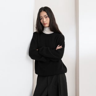 322WORKHOUSE丝羊绒圆领针织衫 秋冬绒感毛衣上衣B523 女2024新款