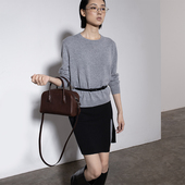 322WORKHOUSE纯山羊绒针织圆领打底衫 B412 套头衫 女2024新款 秋季