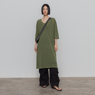 B383 宽松叠穿长裙套装 322WORKHOUSE汉麻针织两件套裤 上裙2024新款