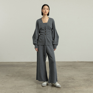 子B249 秋冬直筒裤 322WORKHOUSE羊毛羊绒针织九分裤 女士2024新款