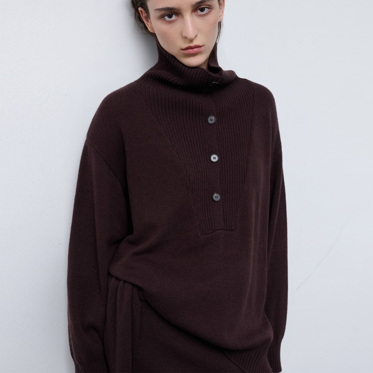 全羊毛高领针织套头衫