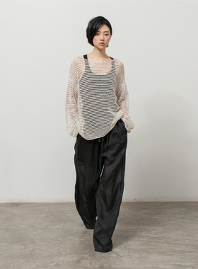 322WORKHOUSE针织长袖防晒罩衫女士2025新款夏季轻薄镂空上衣B720