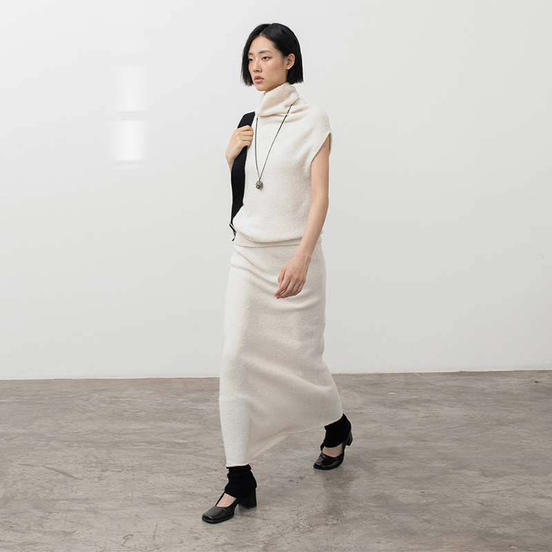 322WORKHOUSE牦牛绒中袖上衣