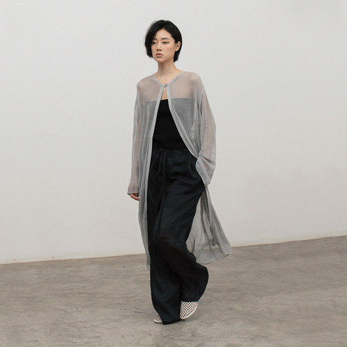 322WORKHOUSE和纸纱长款针织开衫