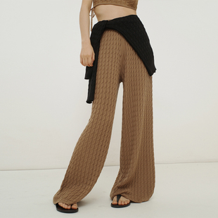 直筒垂感休闲裤 秋季 B604 女2025新款 322WORKHOUSE羊毛针织慵懒长裤