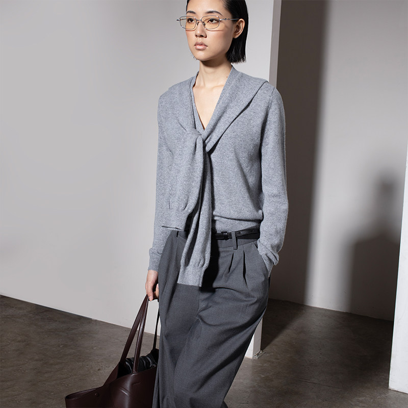 322WORKHOUSE纯山羊绒针织V领开衫女2024新款早秋假两件上衣B397,女装/女士精品,羊绒衫,淘宝优惠券,粉丝福利购,淘宝优惠卷