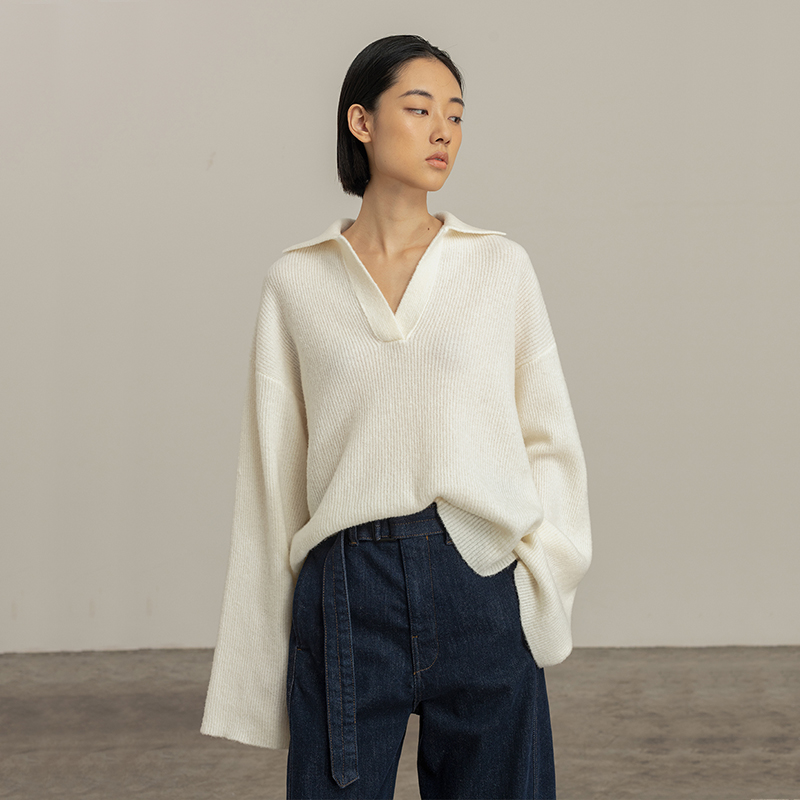 圈圈纱羊毛套头针织衫