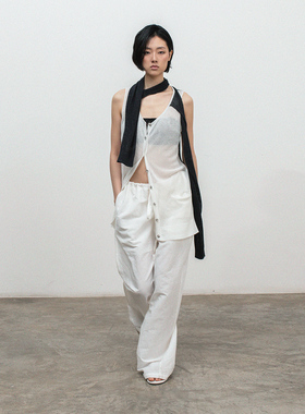 322WORKHOUSE设计感镂空针织衫上衣女2025新款夏薄款背心马甲B675