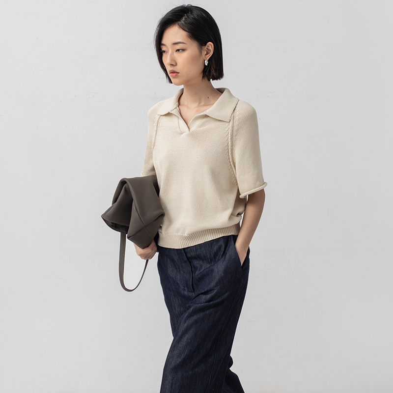 环保棉针织PoloT恤翻领