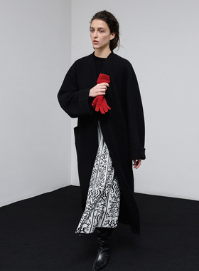 322WORKHOUSE羊毛混纺针织a字半身裙女2025新款秋冬长款半裙R854