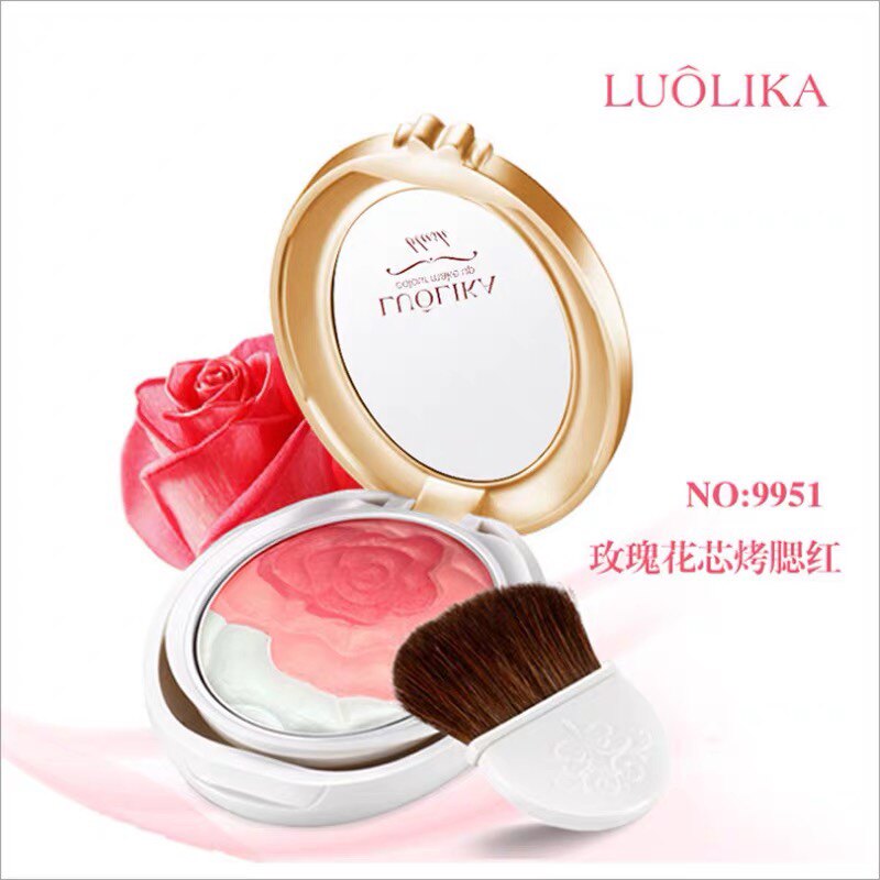 玫瑰花心腮红 裸妆防水哑光胭脂 自然修容亮肤修颜饼