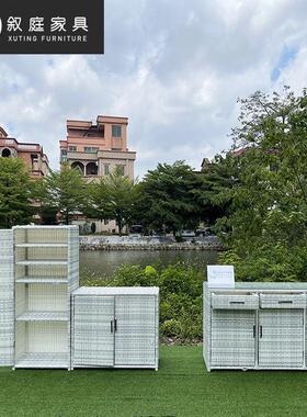 叙22-6-1-1庭室内室外门口藤编收纳户现外代简储约物收藏柜双开门