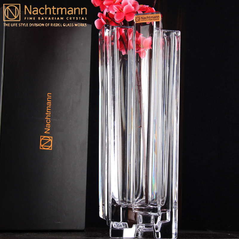 德国Nachtmann进口欧式水晶玻璃餐桌花瓶 富贵竹插花客厅装饰摆件