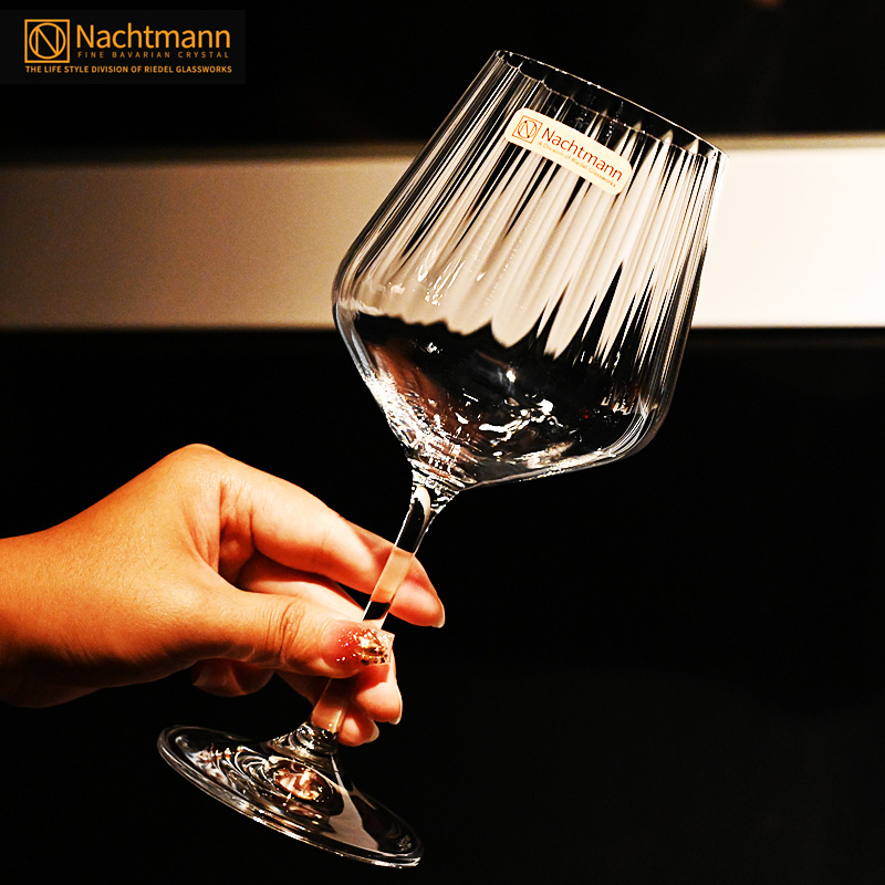 高脚棱镜水晶玻璃杯家用德国进口