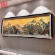金色千里江山客厅装 沙发背景刺绣挂画风景苏绣壁画 饰画山水新中式