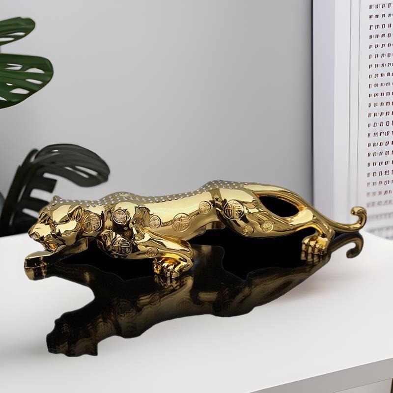 金钱豹汽车摆件合金镶钻豹车载内饰用品汽车装饰品豹子车内车摆件