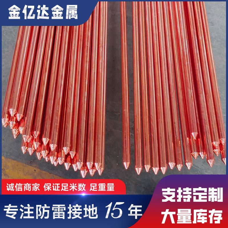 镀铜接地棒接地桩铜覆钢接地极防静电接地桩子双螺铜包钢接地极