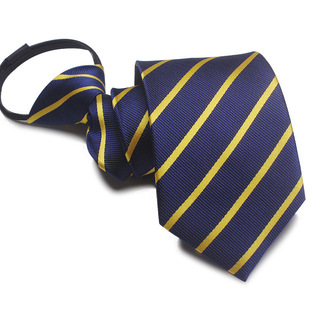 适用于滴滴专车司机专用过神访领带商务正装深蓝色黄条免手打拉链