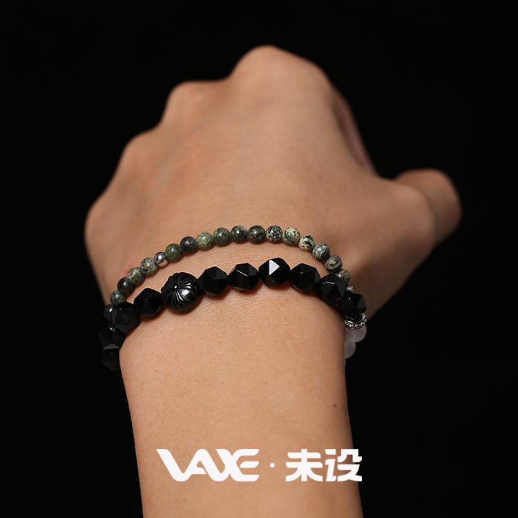 未设VAXE原创叠戴双圈玛瑙手串