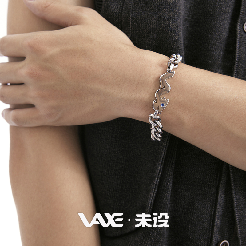 蓝龙七夕古巴链未设钛钢潮酷