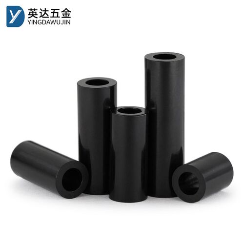 黑色ABS隔离柱直通绝缘柱塑料尼龙套管垫高柱垫圈间隔支撑柱M4M18