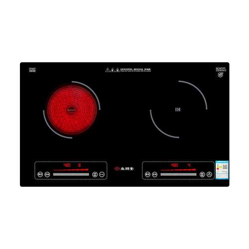 尚朋堂家用嵌入式双头电磁炉一电一陶智能德国进口面板双灶电陶炉