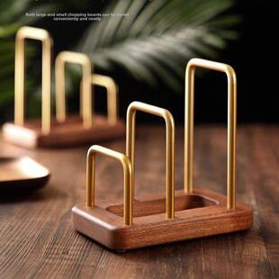 精选优质实木底座收纳架放置锅盖案板台面收纳架防滑防霉稳固耐用