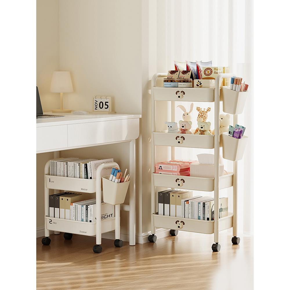 小推车置物架桌下落地架卧室多层婴儿零食移动卫生间收纳整理架子