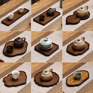 竹制席面茶具茶盘干泡台茶道茶席家用壶承壶垫茶具配件小茶台托盘
