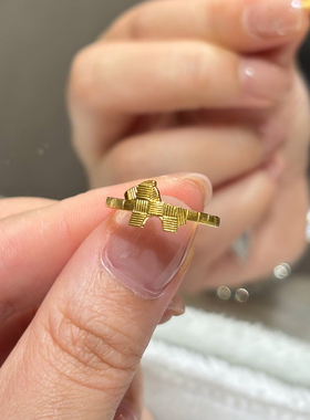 古法沙金生肖小马戒指女小众设计