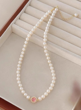 施家仿珍珠粉玉髓项链