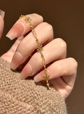 金色环扣雪花手链2025新款高级感