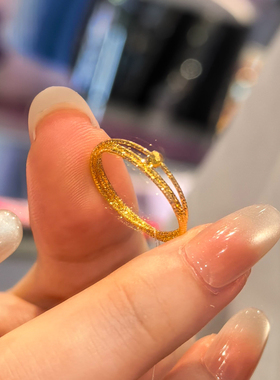 金色细闪环绕戒指2025新款高级感