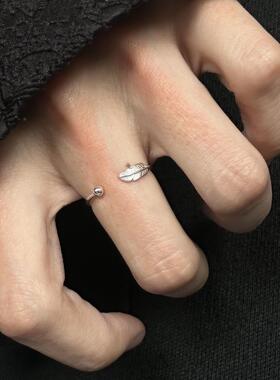 森系树叶羽毛戒指女2025新款爆款