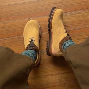 irvx小众原创复古马丁靴男款厚底增高工装鞋短靴反绒皮德比鞋子男