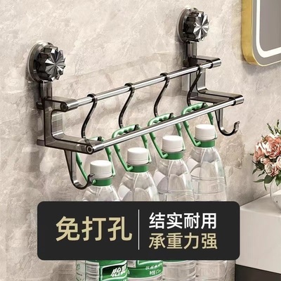 2025新款吸盘毛巾架卫生间免打孔