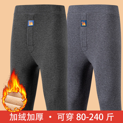 男士保暖裤加大自发热驼绒裤