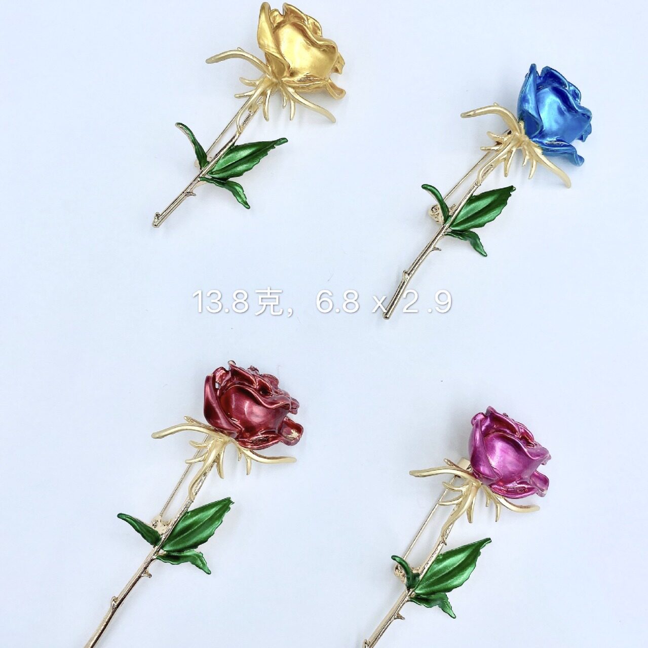 新款玫瑰花胸针女士滴油胸花欧美时尚金属防走光别针丝巾扣合金